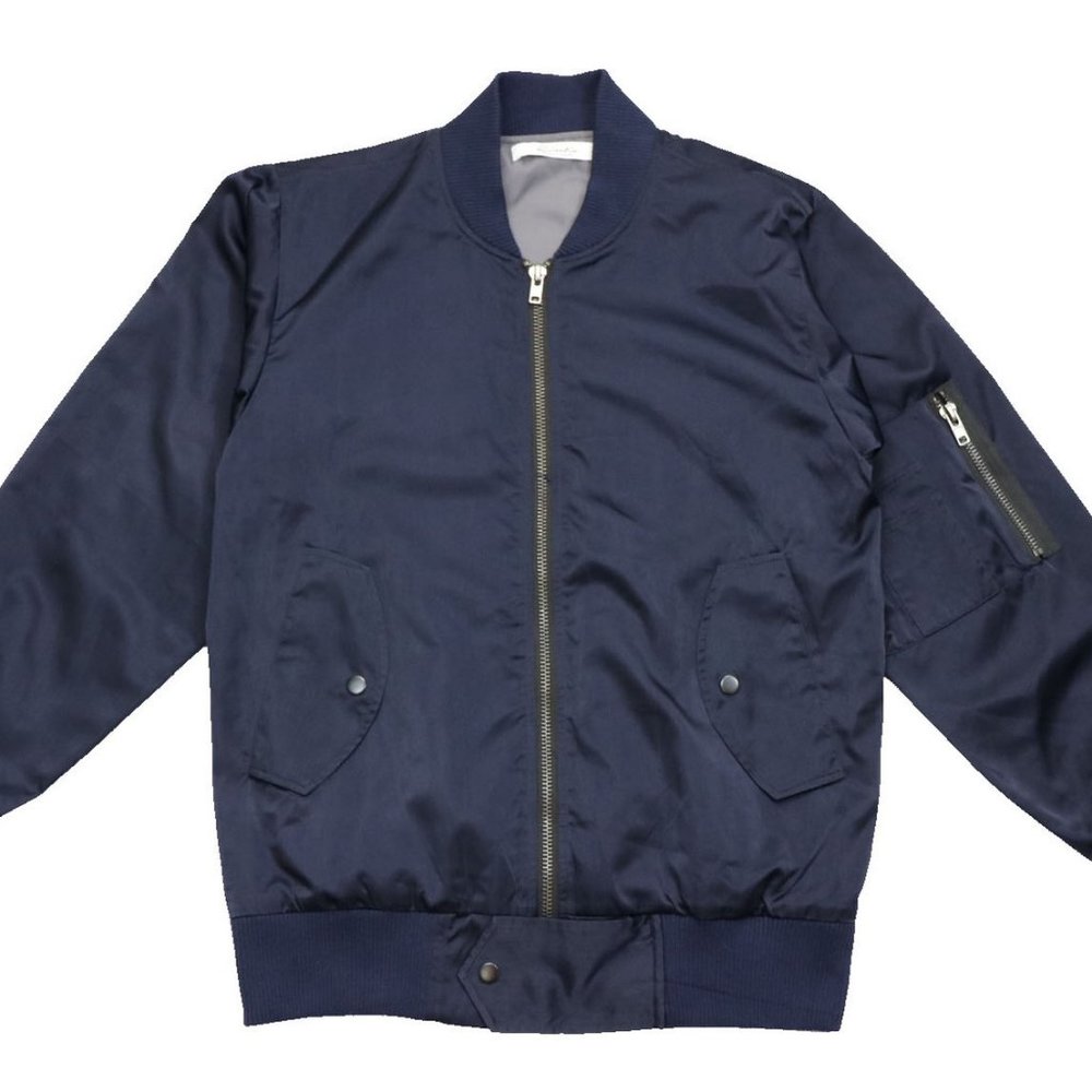 KINETIX Casual Luxury Navy Black Bomber Jacket